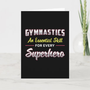 Gymnastik Superheld Acrobat Bars Beam Gymnast Karte