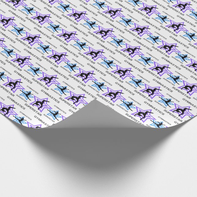 Gymnastik Superstar Wrapping Paper Geschenkpapier (Ecke)