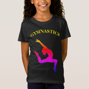 Gymnastik T - Shirt Leap Rainbow mit Name