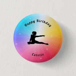 Gymnastik / Tanzfrass Birthday Rainbow Button