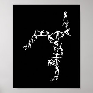 Gymnastik-Tanzständer Silhouette Poster