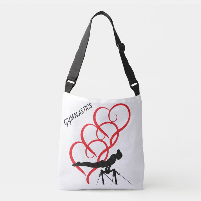Gymnastik Tote Tasche mit Gymnast & Herz. (Vorderseite)