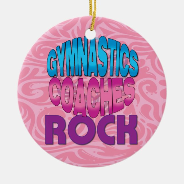 Gymnastik-Trainer-Geschenk Keramikornament (Vorne)