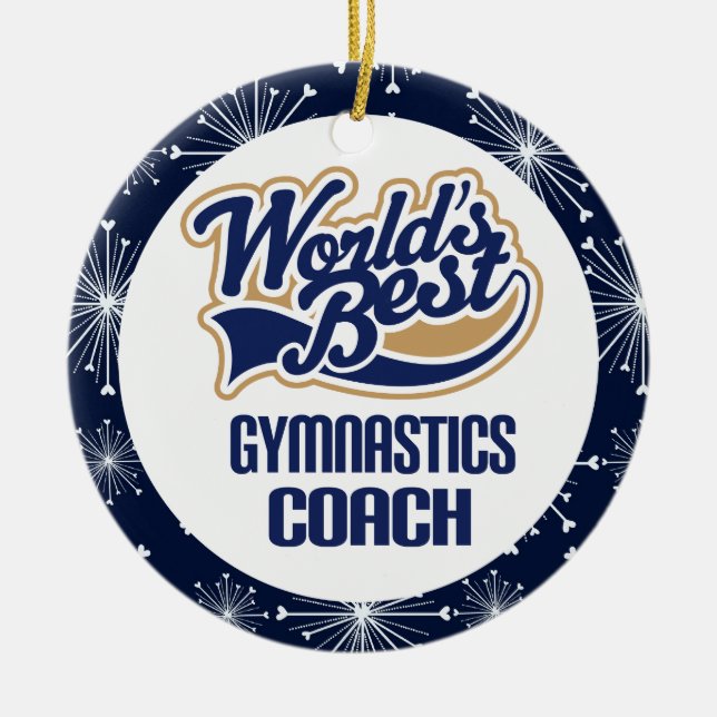 Gymnastik-Trainer-Geschenk-Verzierung Keramikornament (Vorne)