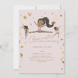 Gymnastik Tumble Twirl Geburtstagspartei IV Einladung