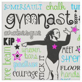 Gymnastik-Typografie-Gewebe Stoff
