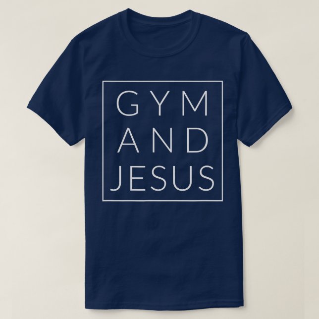 Gymnastik und Jesus Christlich Workout Spaß Modern T-Shirt (Design vorne)