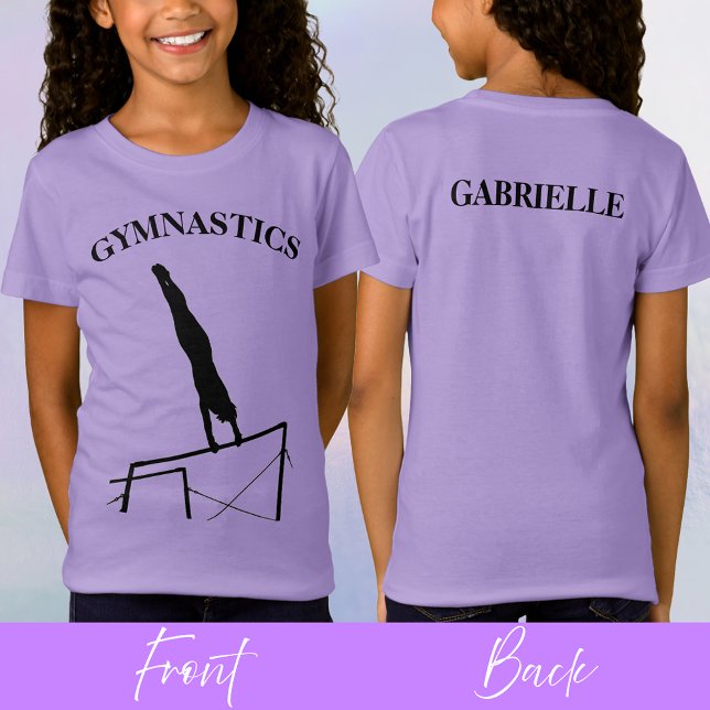 Gymnastik Uneven Bars Lavender Sporty Silhouette T-Shirt (Gymnastics Uneven Bars Lavender Sporty Silhouette T-Shirt)