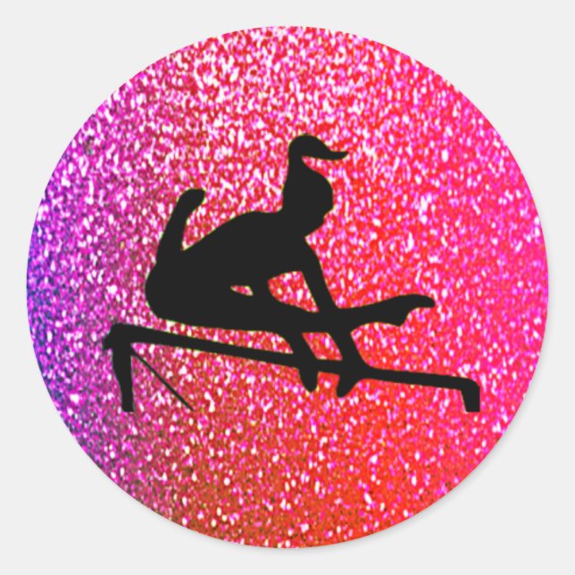 Gymnastik Uneven Bars Sparkle Stickers (Vorderseite)