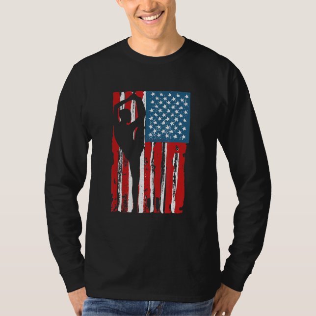 Gymnastik Usa Flag Gymnast Mama Vater Parent Us Gy T-Shirt (Vorderseite)