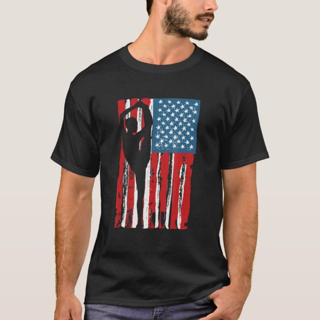 Gymnastik Usa Flag Gymnast Mama Vater Parent Us Gy T-Shirt (Vorderseite)