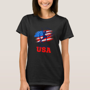 Gymnastik Usa Team American Flag Gymnast Sport Lo T-Shirt