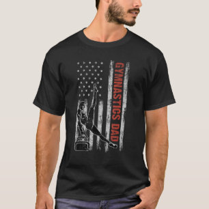 Gymnastik Vater American Flag Vatertag 4. J T-Shirt