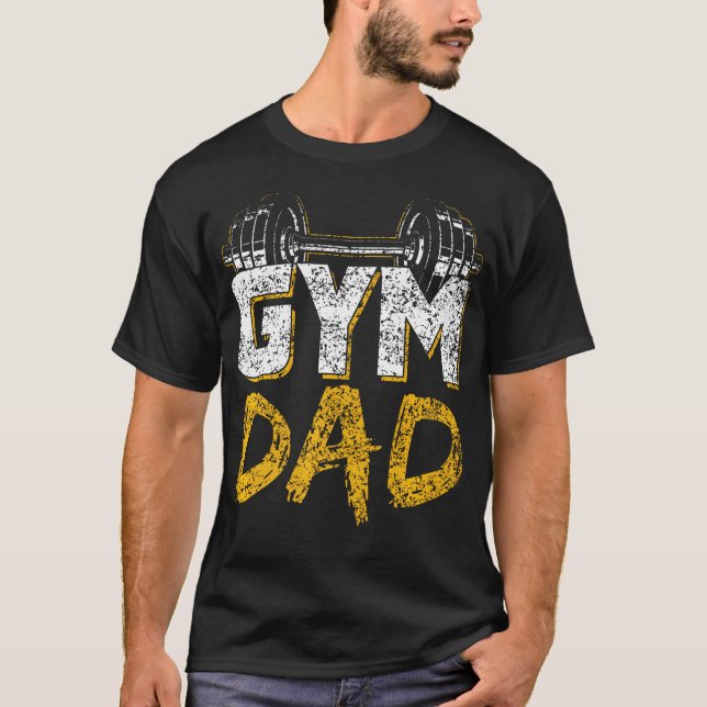 Gymnastik-Vater-Fitness trainieren Gewichtszunahme T-Shirt (Vorderseite)