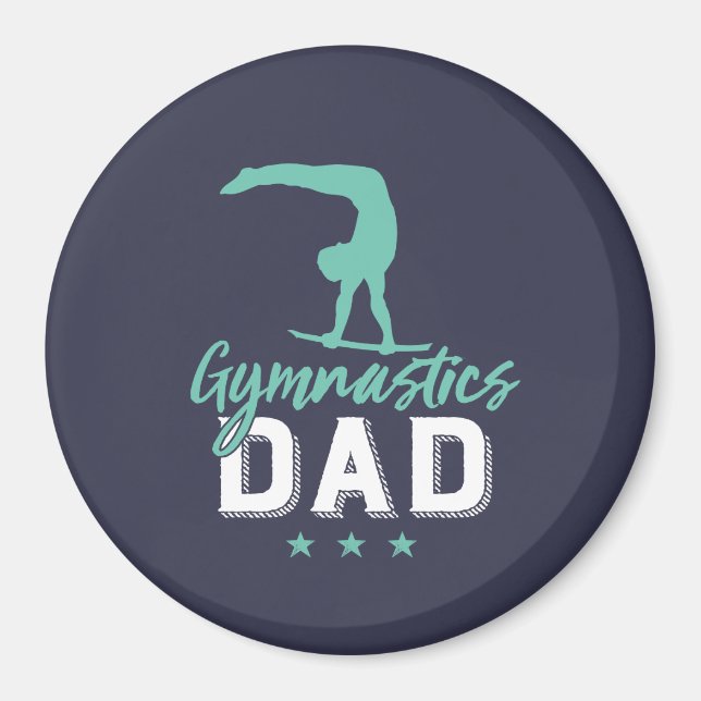 Gymnastik Vater Vater mit Gymnast Girl Daughter Magnet (Vorne)