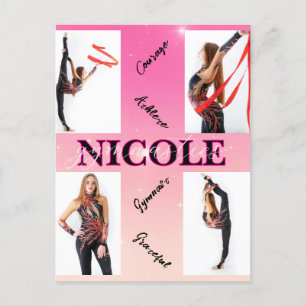 Gymnastik verworren Pink 4 Foto Förderung Postkarte