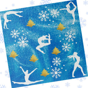 Gymnastik Weihnachten Blaues Sparkle Weiße Muster Puzzle