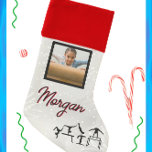 Gymnastik Winterwunder Personalisiertes Foto & Nam Weihnachtsstrumpf<br><div class="desc">Gymnastisches Winter Wonder Design personalisiert mit dem Namen Ihres Kindes und ihres Fotos!</div>