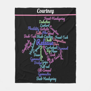 Gymnastik Word Cloud Fleece Blanket