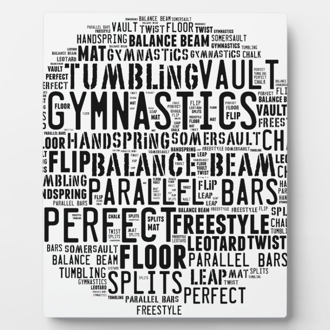 Gymnastik Word Cloud Fotoplatte (Vorderseite)