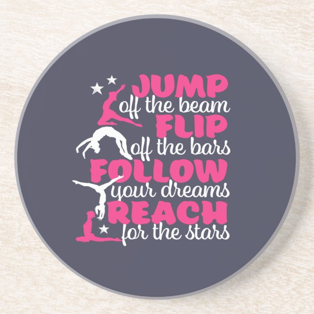 Gymnastik Zitat Girl Gymnast springt ab Getränkeuntersetzer (Vorne)