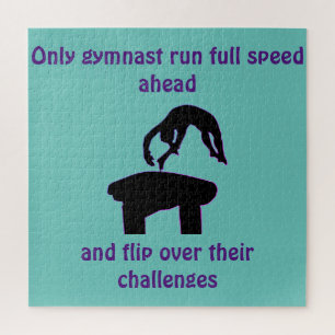 Gymnastik Zitat Vault Aquamarin / Lila Puzzle