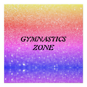 Gymnastik Zone Rainbow Sparkle Glossgedicht Poster