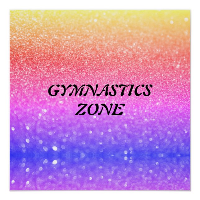 Gymnastik Zone Rainbow Sparkle Glossgedicht Poster (Vorderseite)