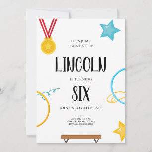 Gymnastik zum Geburtstag Einladung für Jungen