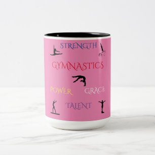 GYMNASTIK ZWEI TONNEN TASSE IN PINK/SCHWARZ.