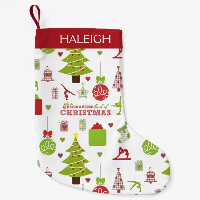 Gymnastikart von Weihnachten mit Monogramm Kleiner Weihnachtsstrumpf (Vorderseite)