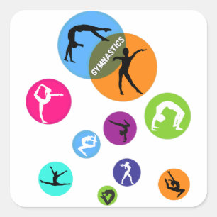 Gymnastikblase Quadratischer Aufkleber