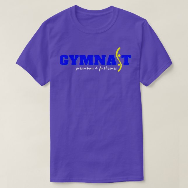 Gymnastikblau gelb T-Shirt (Design vorne)