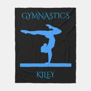 Gymnastikdecke mit Gymnast. Individuelle Name. Fleecedecke