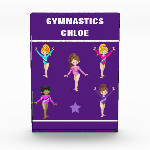GYMNASTIKGESCHENKE MIT 5 GYMNASTEN PERSONALISIERT FOTOBLOCK