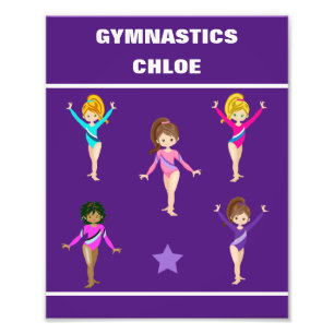 GYMNASTIKGESCHENKE MIT 5 GYMNASTEN PERSONALISIERT FOTODRUCK