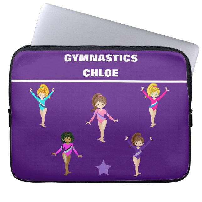 GYMNASTIKGESCHENKE MIT 5 GYMNASTEN PERSONALISIERT LAPTOPSCHUTZHÜLLE (Vorderseite)