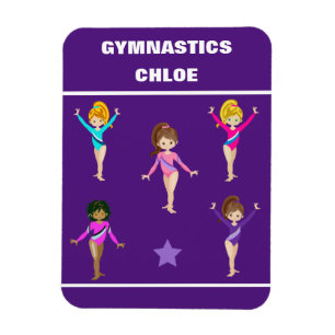 GYMNASTIKGESCHENKE MIT 5 GYMNASTEN PERSONALISIERT MAGNET