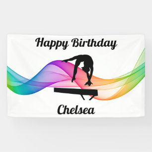 Gymnastikleuchte "Happy Birthday" farbenfroher Swi Banner