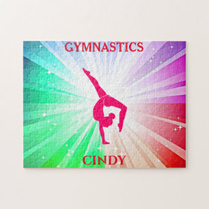 Gymnastikleuchten Rätsel mit Gymnast. individuell Puzzle