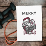 Gymnastikliebhaber passt Weihnachten lustig<br><div class="desc">die perfekte Weihnachtskarte für Gymnastik- und Fitness-Liebhaber mit einem passenden Weihnachtsmann,  der seine Biceps und den Text "Merry Fitmas"</div>