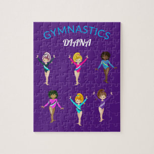 Gymnastikmädchen personalisiertes Gymnastikpuzzle Puzzle