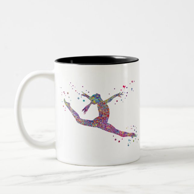 Gymnastikmädchen Zweifarbige Tasse (Links)