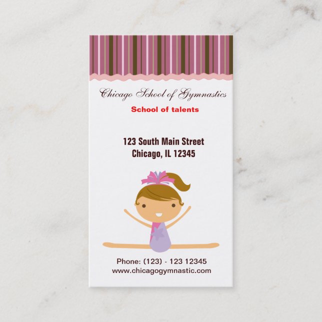 Gymnastikschule Visitenkarte (Vorderseite)