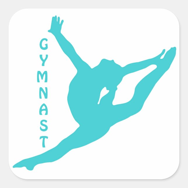 Gymnastiksticker Quadratischer Aufkleber (Vorderseite)