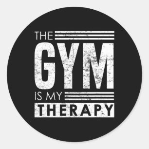 Gymnastiktherapie - Phrase zur Bodybuilding des Se Runder Aufkleber