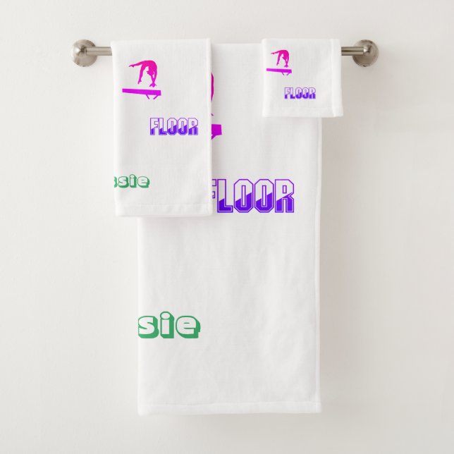 GymnastikVault, Bars, Bauch, Boden 3 Stück Badhandtuch Set (Insitu)