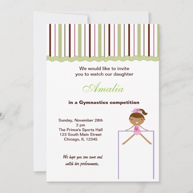 Gymnastikwettbewerb Einladung (Vorderseite)