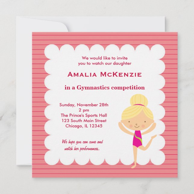 Gymnastikwettbewerb Einladung (Vorderseite)