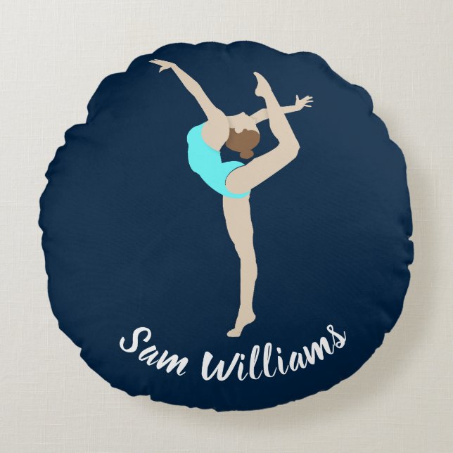 Gymnastin Rundes Kissen (Vorderseite)